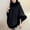 006 Black, variant on Women's Luxury Batwing Sleeve Faux Fur Hooded Cloak Poncho Sweater Cape