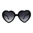 thumbnail image 1 of Iconic Large Bubble Heart Shape Cute Plastic Sunglasses Black Smoke, 1 of 4