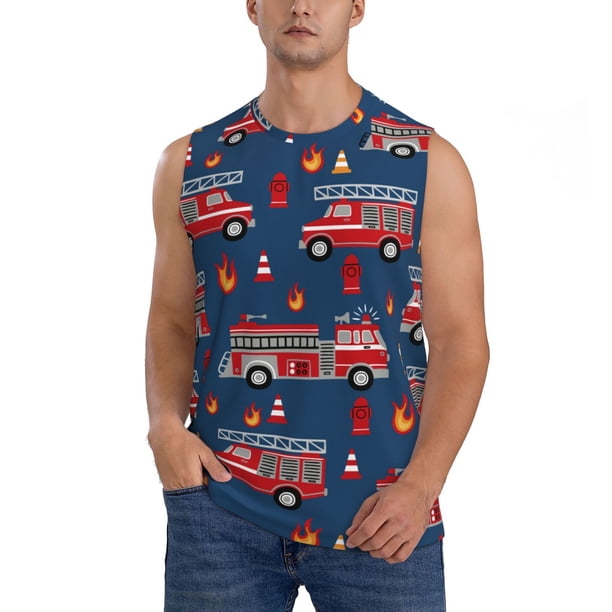 Balery Fire Truck 1 Camisetas sin mangas para hombre, absorbe la humedad y protege contra el mal olor.-3X-Large
