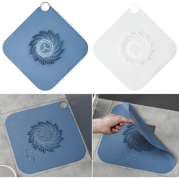Shower Drain Filter, 2PCS Silicone Shower Hair Drain, Shower Drain Covers Easy to Install and Clean for Bathroom Drains