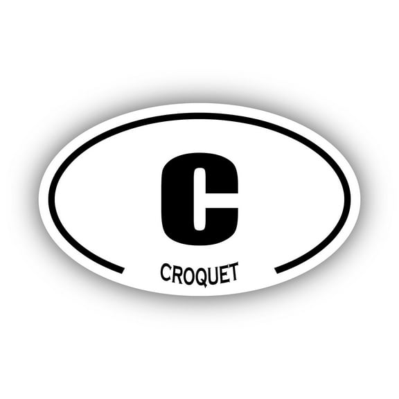 Croquet C Oval Bumper Sticker 3M Vinyl Decal 3 in x 5 in