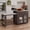 Glass-door-Brown, variant on HLR Extendable Kitchen Islands with Power Outlet, Dining Table Cart on Wheels with Storage, Wood