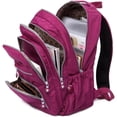 thumbnail image 4 of Mochila informal de nailon resistente al agua de gran capacidad para mujer, mochila de viaje, mochila multifunción para ordenador portátil (púrpura rojo), 4 of 4