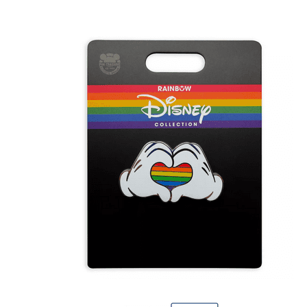 Disney Parks Rainbow Collection Mickey Heart Hands Pin New with Card