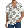 thumbnail image 3 of Vsdgher Indian Elephant Print Men's Wrinkle Free Untucked Cuban Shirt Business Casual Button Down Shirts Short Sleeve Shirt, 3 of 7