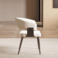 thumbnail image 3 of NessCarsti Modern Faux Leather Dining Chairs, Set of 2, Mid Century, Black Metal Legs, White, 3 of 7