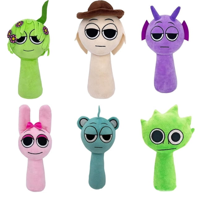 Muñeca de peluche Sprunkis Anime, 25 cm, 620 g, 6 unidades/lote para niños