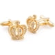 thumbnail image 5 of Gemelos de Flor Rosa Gemelos de Metal de Latón a para Hombres Elegante de Joyería Oro Salvador Vintage Crown CuffLinks, 5 of 10