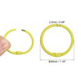 thumbnail image 2 of Unique Bargains 30mm Loose Leaf Binder Rings, 12Pcs 2.2mm Metal Flash Card Book Binding Rings for Key Chain Card, Yellow, 2 of 7