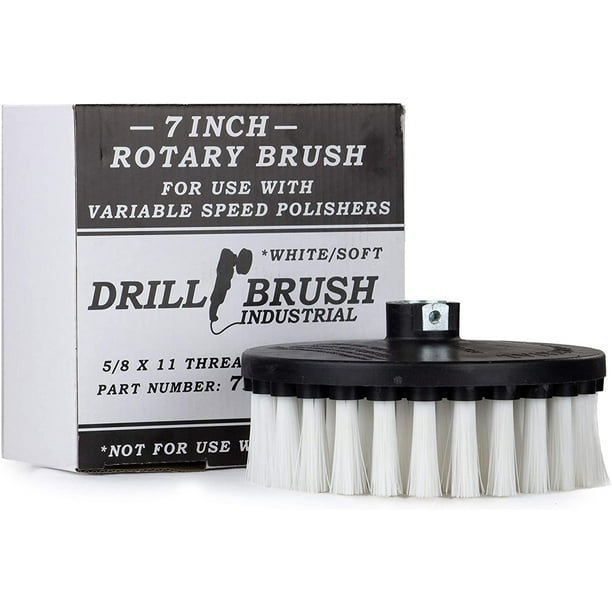 Carpet Cleaner Scrub Brush For Variable Speed Polisher 7 Inch Diameter Soft White Drill Brush With