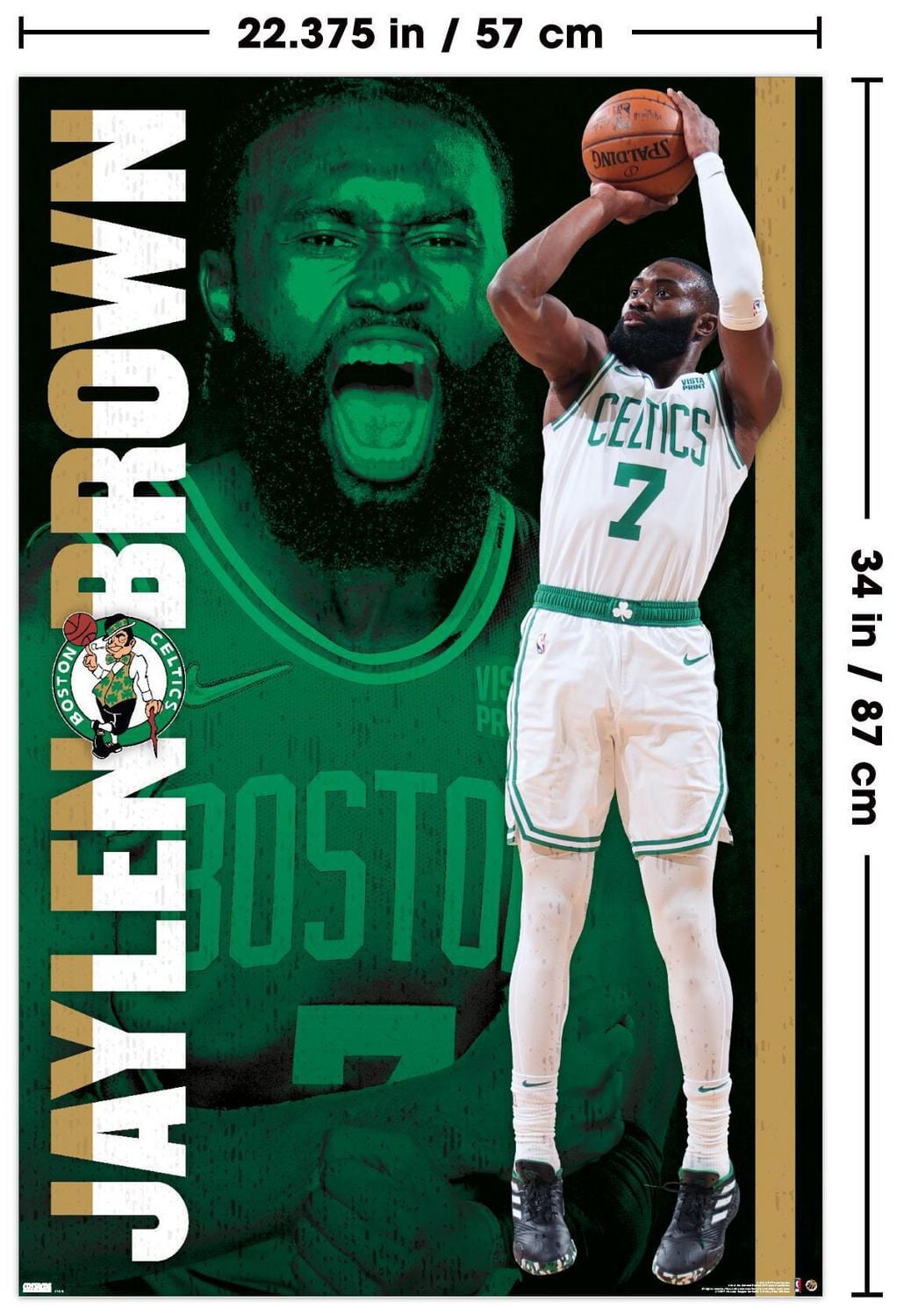 NBA Boston Celtics - Jaylen Brown 21 Wall Poster, 22.375" x 34"
