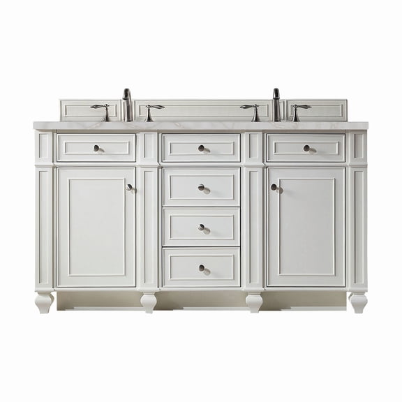 James Martin Vanities 157-V60d-3Vsl Bristol 60" Double Basin Walnut Wood Vanity Set -