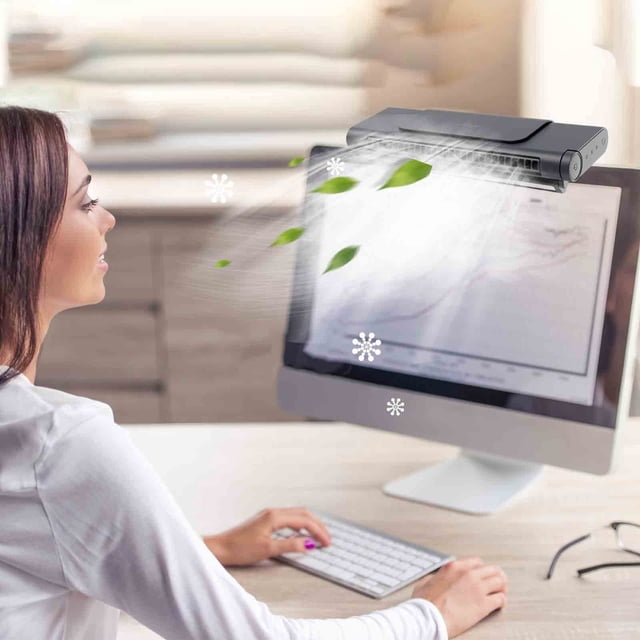 Vaidha Desktop Tower Fan Computer Display Screen Hanging Screen Fan High Wind Small Fan Office Silent Bladeless Small Fan