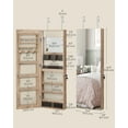 thumbnail image 5 of SONGMICS Jewelry Cabinet Armoire Organizer with LED Lights, Wall-Mounted Storage Cabinet with Full-Length Frameless Mirror, Built-in Makeup Mirror, 2 Drawers, Lockable, Camel Brown, 5 of 6