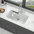 thumbnail image 3 of Quartz Kitchen Sink - 33" x 19" x 9.65" White granite composite Workstation undermount kitchen sink, 3 of 8