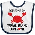 thumbnail image 3 of Inktastic Someone on Topsail Island Loves Me Boys or Girls Baby Bib, 3 of 4