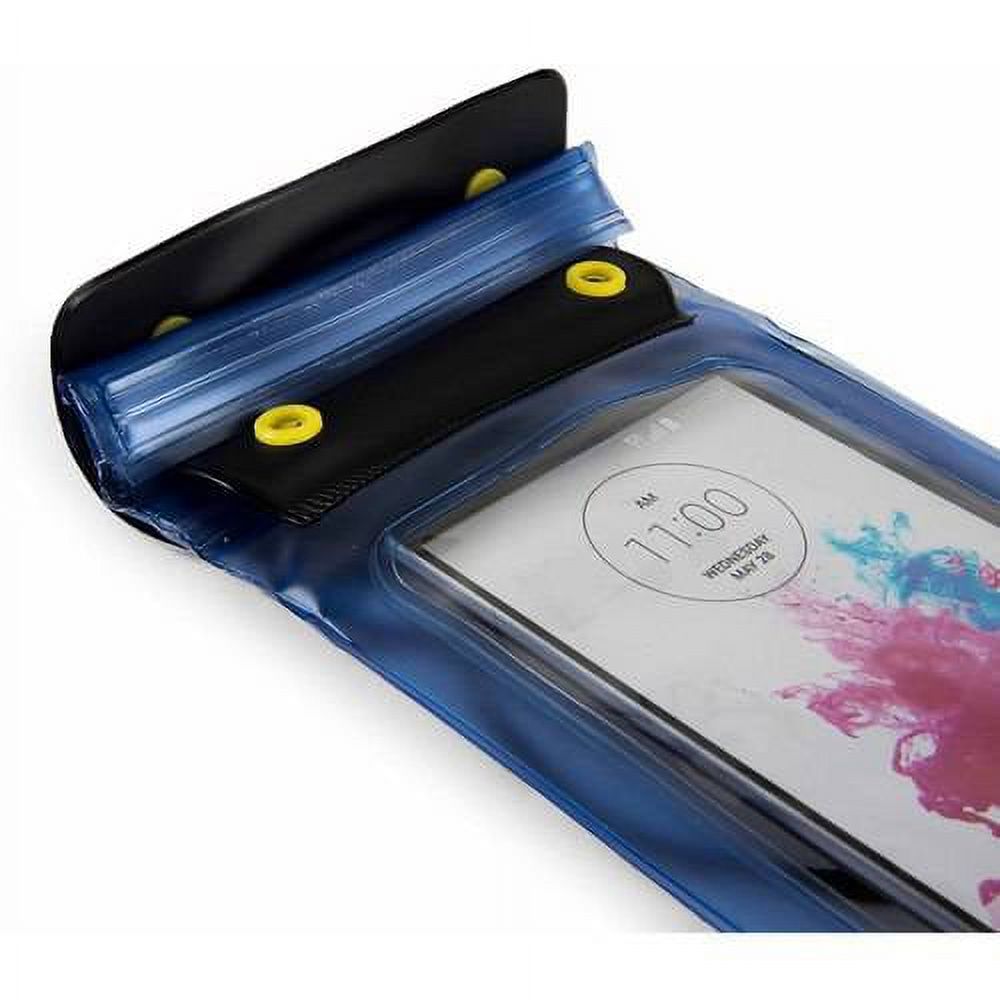 SUMACLIFE Waterproof Triple Zip Clear Case Carrying Bag (with Lanyard) for Smartphones up to 6in x 3.5in