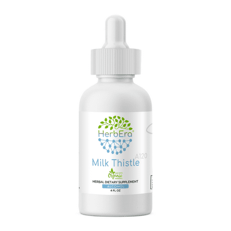 Milk Thistle Alcohol Herbal Extract Tincture, Super-Concentrated Organic Milk Thistle (Silybum marianum) Dried (Best Organic Milk Thistle Supplement)
