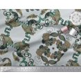 thumbnail image 3 of Soimoi Polyester Crepe Fabric Quatrefoil & Peacock Bird Print Fabric by The Yard 42 Inch Wide, 3 of 3