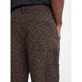 thumbnail image 4 of No Boundaries Men's & Big Men's Leopard Pattern Printed Denim Carpenter Shorts, 9" Inseam, Size 28-44, 4 of 5