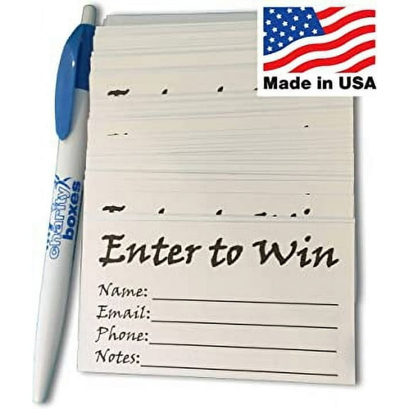 MCB Enter to Win Entry Form Cards for Contest 50-Pack Suggestion and Raffle Entry Ticket Cards with Free Pen 3.5" x 2"