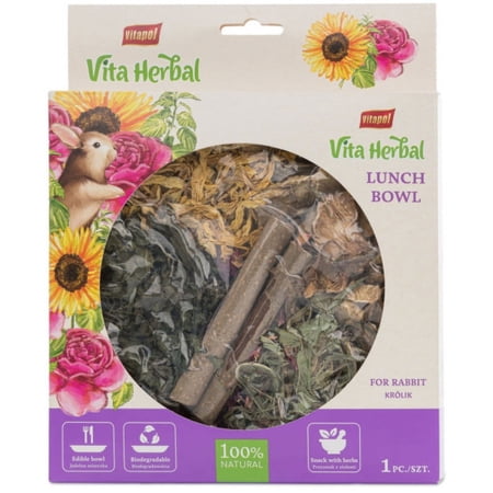 AE Cage Company Vita Herbal Edible Lunch Bowl for Small Animals [Small Pet Guinea Pig Treats, Small Pet Rabbit Treats, New Small Pet Supplies, Small Pet Supplies] 1 count
