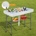 thumbnail image 4 of SUGIFT Folding Ice Cooler Table, Chill Table with Skirt & Drain Hose, Self-Serving Beverage Cooling Bar, for Parties, Picnics, White, 4 of 8