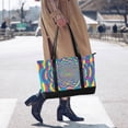 thumbnail image 4 of FORMRS Canvas Laptop Tote Bag for Women with 15.6" Computer Compartments Shoulder Handbag, Psychedelic Pattern, 4 of 7