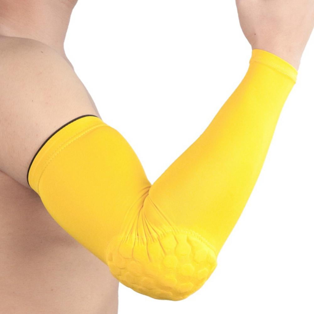 2PCS Sports Padded Compression Arm Sleeves,Arm Protective Support Crash Proof Elbow Pads Compression Arm Sleeve With Elbow Pad for Football, Volleyball, Baseball