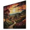 thumbnail image 2 of Designart "Rows of Ruby in Green and Purple Vineyard II" Farmhouse Print on Natural Pine Wood, 2 of 5