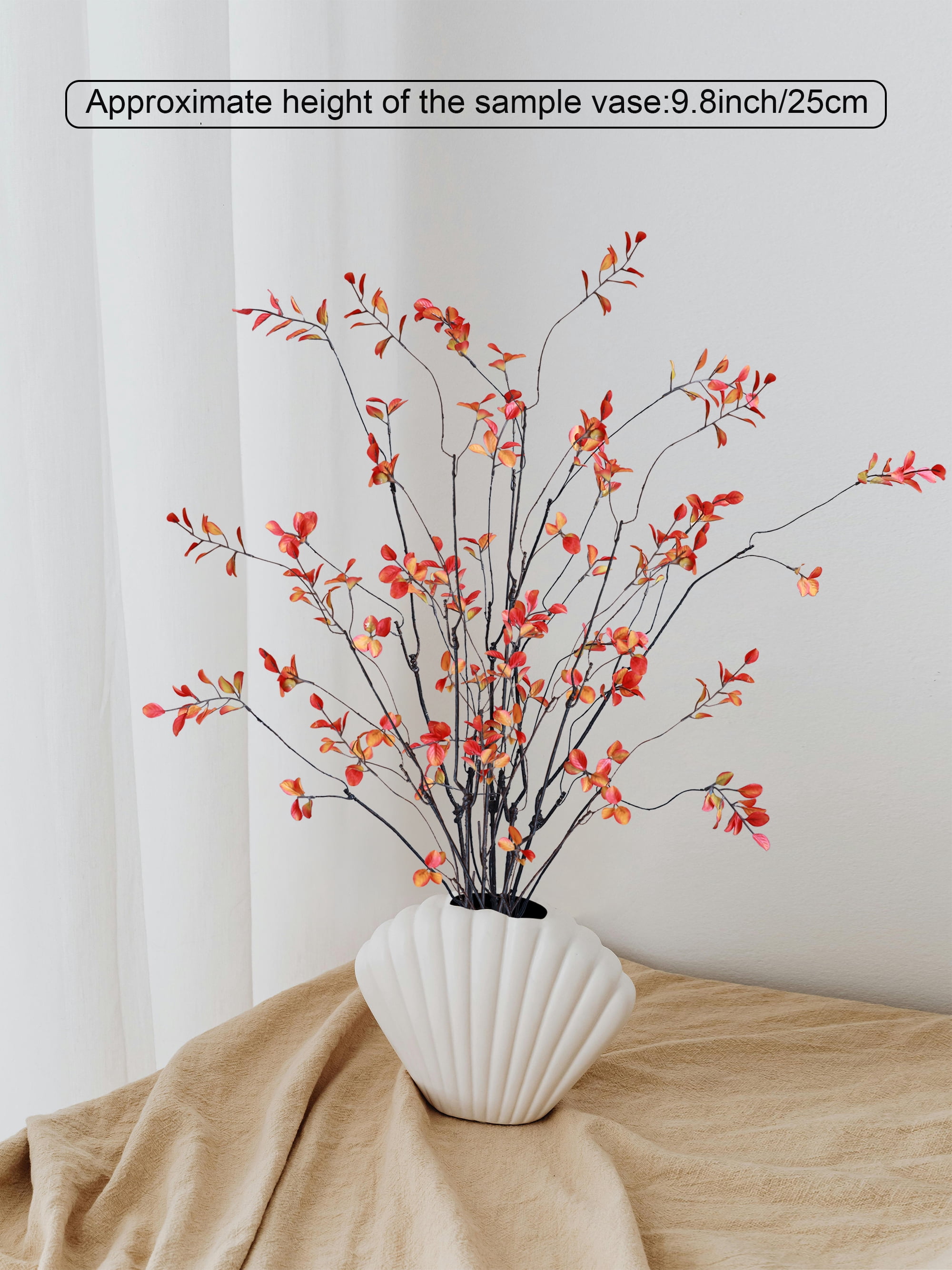Forlaoers 38" Tall 8pcs Realistic Ficus Fall Artificial Plants Fake Greenery Stems Tree Olive Branches Silk Leaves Faux Flowers for Home Decor Indoor Table Centerpiece Vases Filler Office Decorations