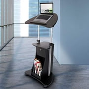 Techni Mobili Sit-to-Stand Mobile Medical Laptop Computer Cart, Black
