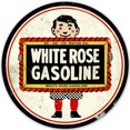 thumbnail image 2 of Placa Metal Vintage Rosa Blanca Gasolina Pintura Redonda Hierro Arte La Pared 30x30cm, 2 of 9