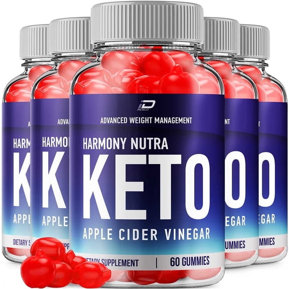 (5 Pack) Harmony Nutra Gummies - Harmony Nutra Apple Cider Vinegar Gummy Supplement for Energy - Harmony Nutra Keto Gummies Dietary Supplement (300 Gummies)