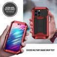 thumbnail image 5 of Feishell Cover for iPhone 13 Pro Case Heavy Dustproof Shockproof Dropproof Military Grade Rugged Durable Aluminum Metal Case with Kickstand Screen Protector, Red, 5 of 7