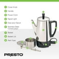 thumbnail image 3 of Presto 02822 Stainless Steel Coffee Maker, Classic Percolator, Easy Pour Spout, Silver, 3 of 10
