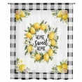 thumbnail image 2 of Summer Yellow Lemon Sheer Curtains 108 Inches Extra Long, Black Buffalo Plaid Farmhouse Light Filering Curtains, Privacy Drapes Simi Floor to Veiling Curtain for Living Room Bedroom Window Treatment, 2 of 9