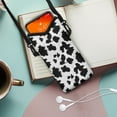 thumbnail image 2 of ZIATUBLES Neoprene Cellphone Crossbody Bag Portable Phone Sleeve Case with Adjustable Strap Water Resistant Phone Purse, 4 X 8 Inch, Black White Cow Print, 2 of 7