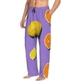 thumbnail image 2 of Easygdp Yellow Lemon And Orange Men's Pajama Pant, Sleep Elastic Waistband Lounge Pants - Medium, 2 of 9