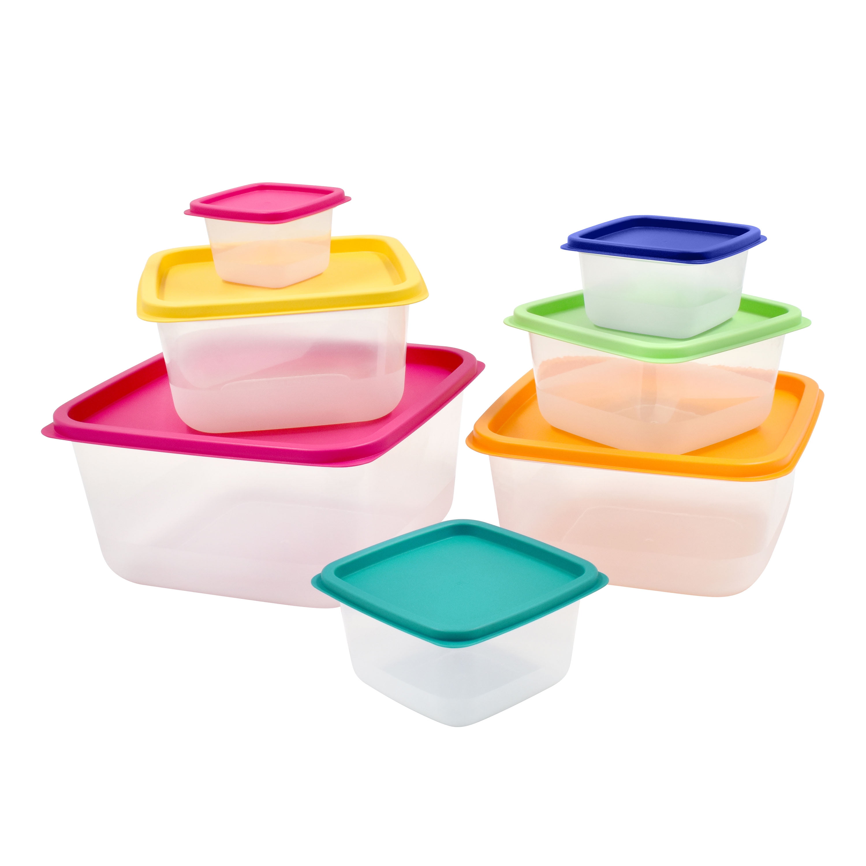 4pcs Food Storage Container with Lids Airtight Plastic Kitchen Storage  Container Nesting Rectangular Topware Set BPA Free Container for Microwave