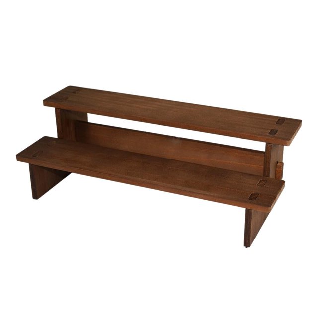 Organizador de pendientes, soporte de madera para joyas, expositor de joyas de 2 niveles, pequeño