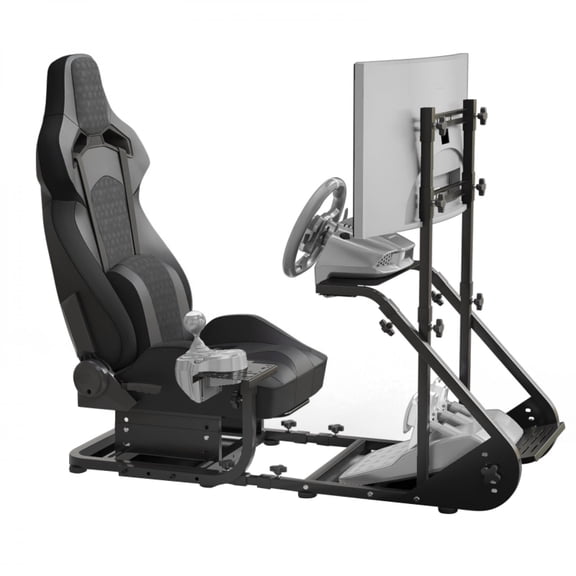 Enhanced and stable racing wheel cockpit, compatible with Fanatec, PXN, Thrustmaster, and Logitech adjustable driving simulators, excluding handbrake, pedals, and monitor