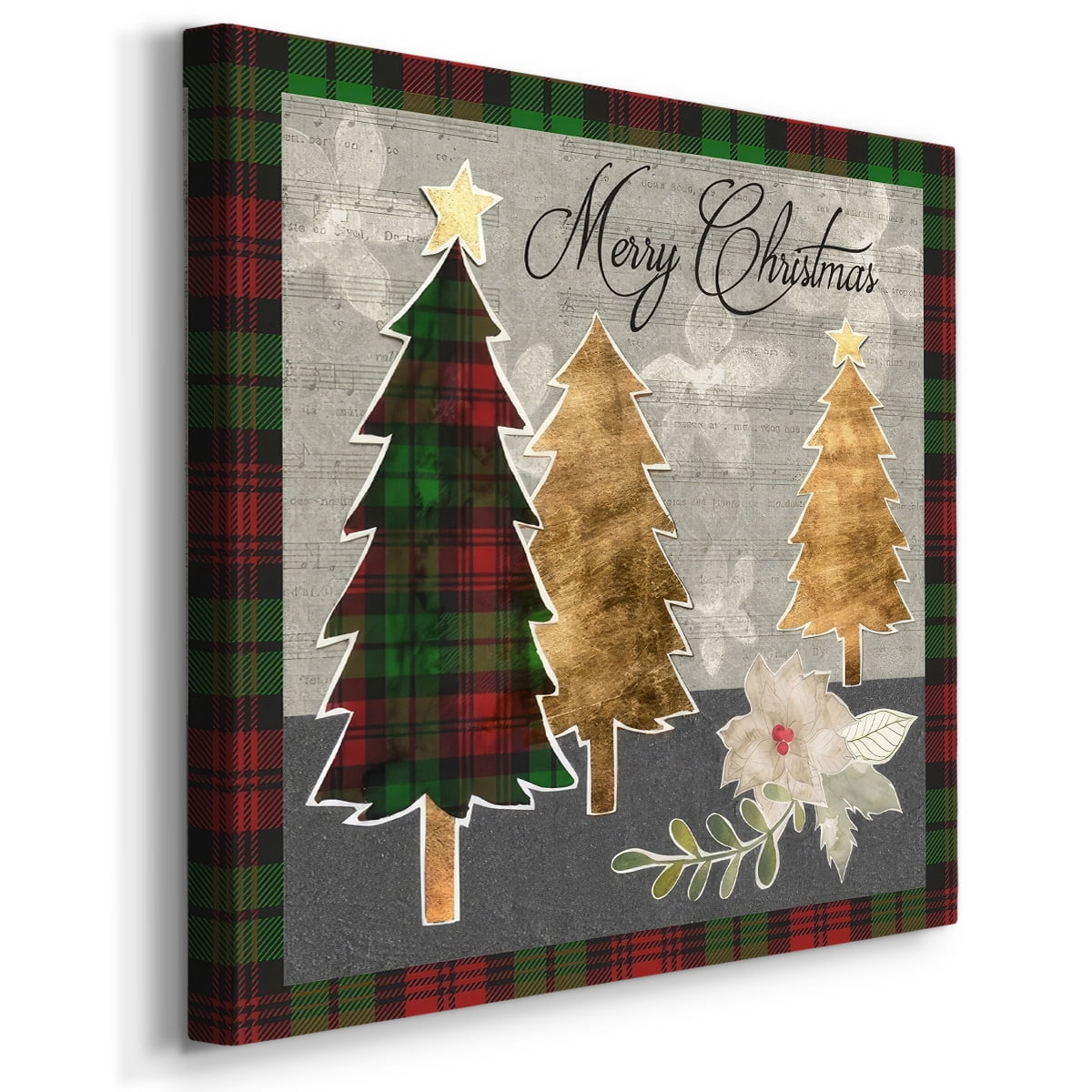 Collaged Christmas Collection D- Gallery Wrapped Canvas