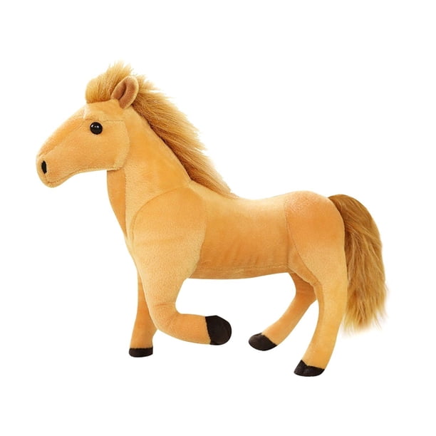 Vogacara Stuffed Animals Horse Cuddly Plush Toy Bedroom Living for Room Decoration Animales de peluche y juguetes de peluche Marrón claro