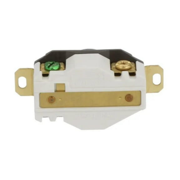 HBL2320 Flanged Locking Outlet, 20 A/250 VAC, 8-16 AWG, Screw Terminal, Insulgrip Series