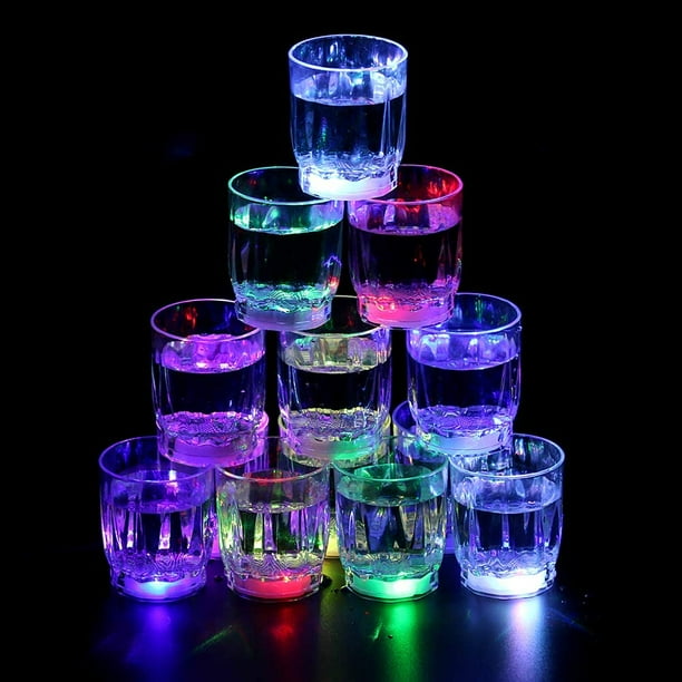 24PCS Flash Light Up Cups Flashing Shots Light 24 LED Bar Night Club Party Drink