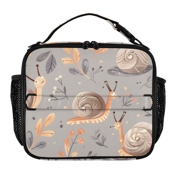 ALAZA Snail and Leaves Lunch Box Insulated Lunch Bag Cooler Tote with Shoulder Strap