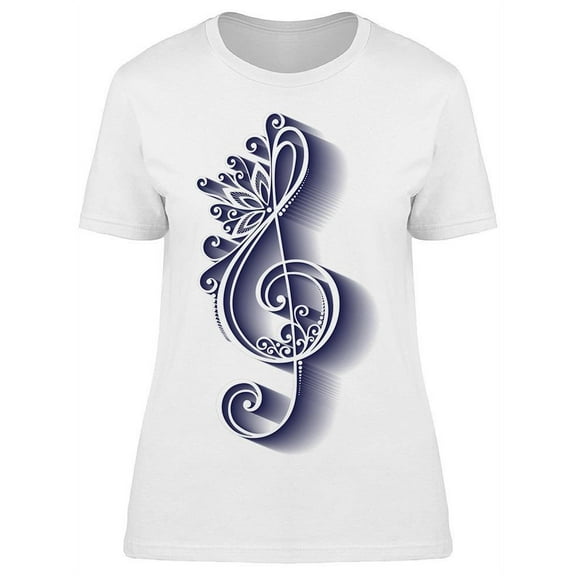 Beautiful Musical Note Portrait T-Shirt Women -Image by Shutterstock, Female XX-Large