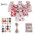 thumbnail image 1 of Wrapping Paper,Stamping Linen Set Bag Cotton Christmas Bags 24 Drawstring Gift Drawstring And Decor, 1 of 8
