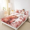 thumbnail image 3 of Erosebridal Capybara Full Size Sheets For Capybara Lover,Pink Peach Blossom Bed Sheets For Kids Girls 4-Piece, 3 of 6